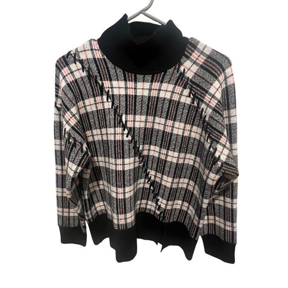 3.1 Phillip lim women's Wool Plaid Jacquard Oversized Sweater size medium - Picture 5 of 13